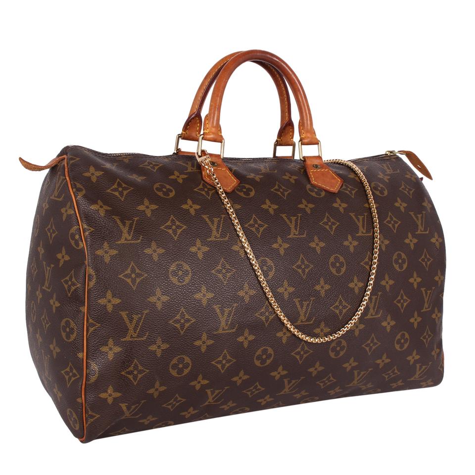 Authentic Louis Vuitton Satchel Bag Speedy 40 Brown Monogram Used LV  Handbag Vin