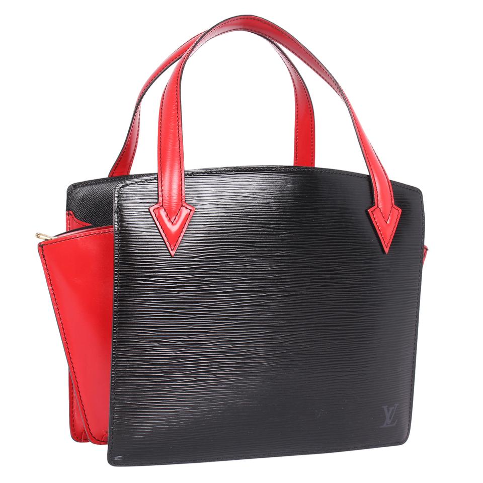 black epi leather handbag