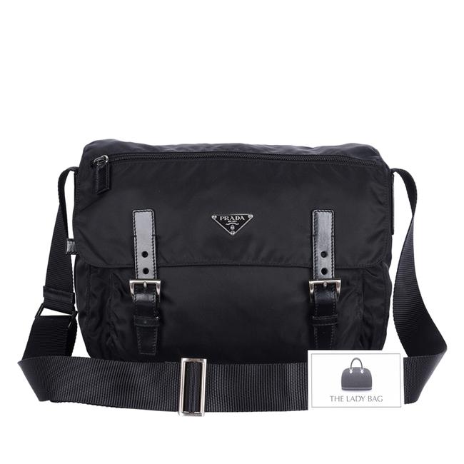 Authentic Prada Tessuto Nylon Saffiano Mini Bag Black for Sale in