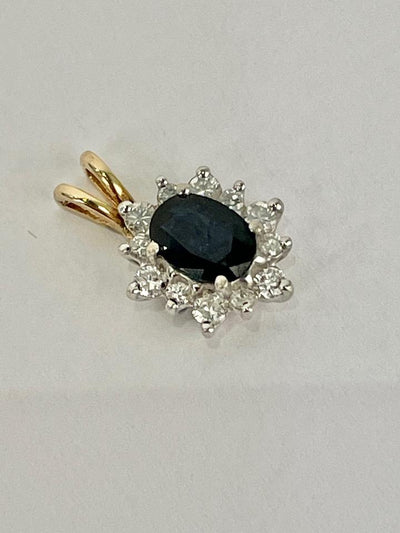 Diamond and Sapphire 14kt Pendant (Authentic Pre-Owned)